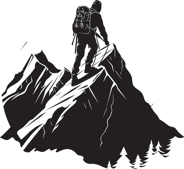 Peak Conqueror Black Vector Icon Climbing Expedition Vector Design