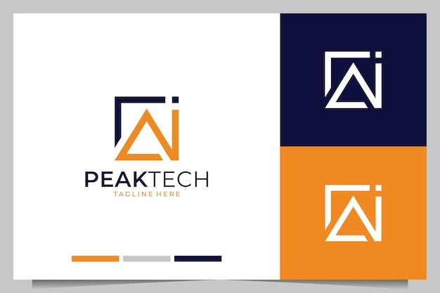 Peak technology logo design