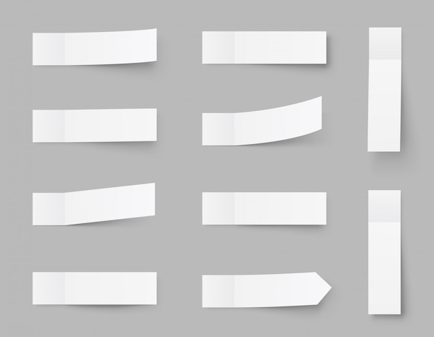 Pealistic sticky notes , post stickers with shadows isolated on a grey . Paper sticky tape with shadow.  paper adhesive tape, rectangle empty office blanks   .