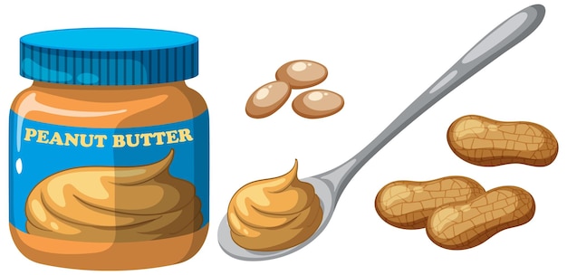 Peanut butter with peanuts vector