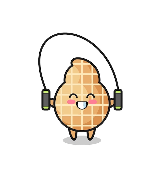 Peanut character cartoon with skipping rope