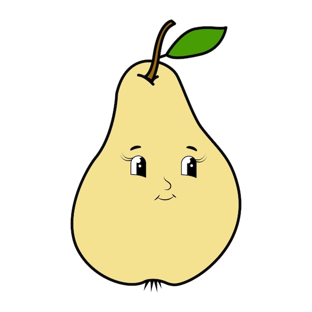 Pear Cartoon Vector illustrationcute character of happy yellow pear