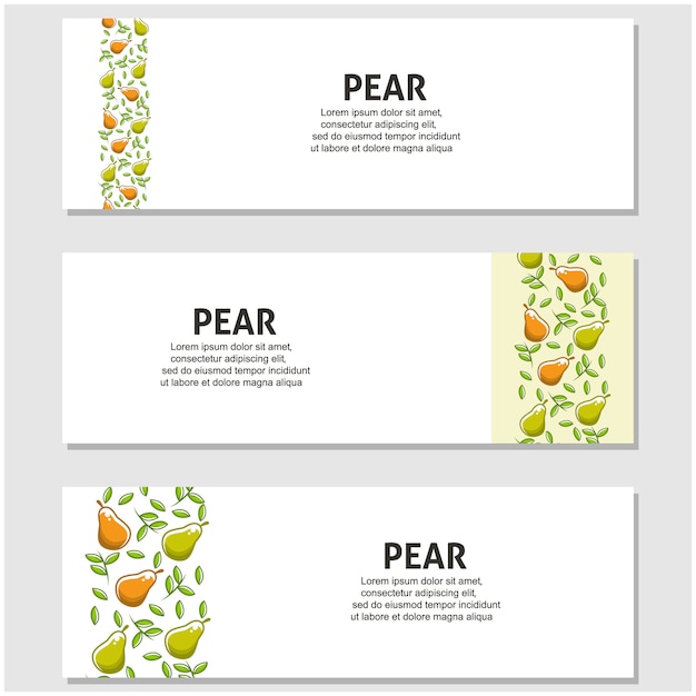 Pear fruit in flat design