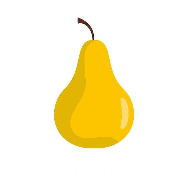 Pear icon Flat illustration of pear vector icon isolated on white background