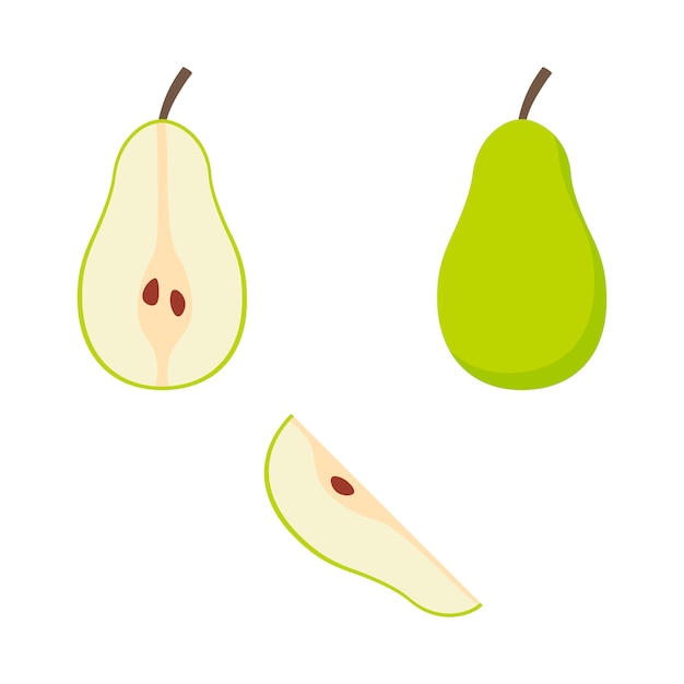 Pear illustration set