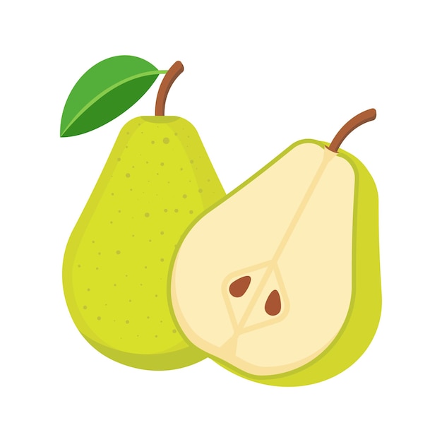 Pear isolated on white background Vector illustration