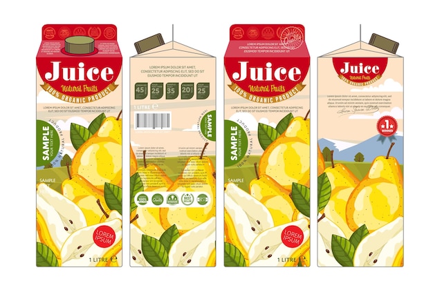 Pear juice vector branding mockup design