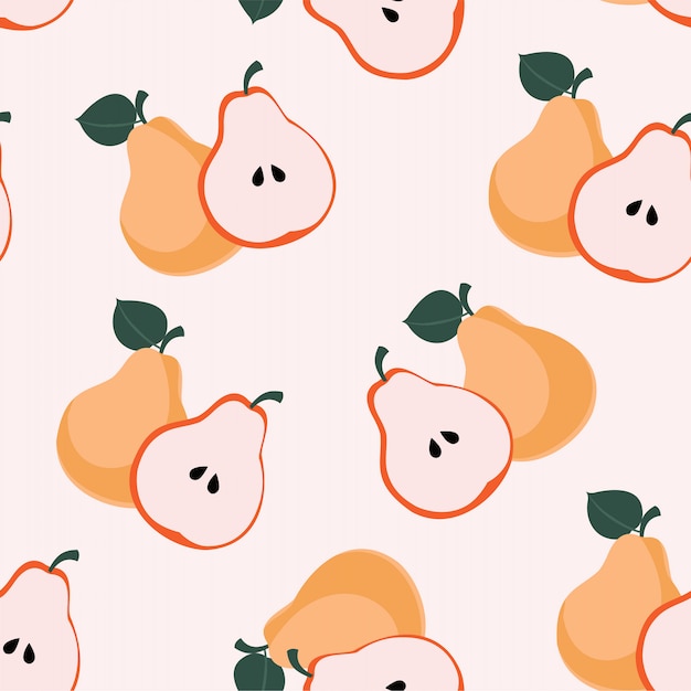 Pear seamless pattern. Fruit background. Beautiful  print.