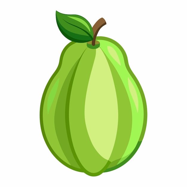 Vector a pear with a green leaf on it is a drawing of a pear