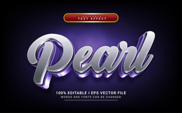 Pearl 3d style text effect