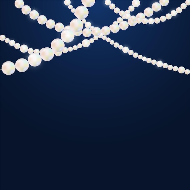 Pearl beads realistic background