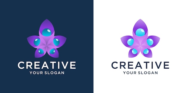 pearl flower logo with gradient color