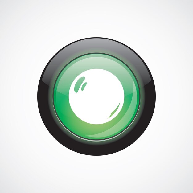 Pearl glass sign icon green shiny button. ui website button