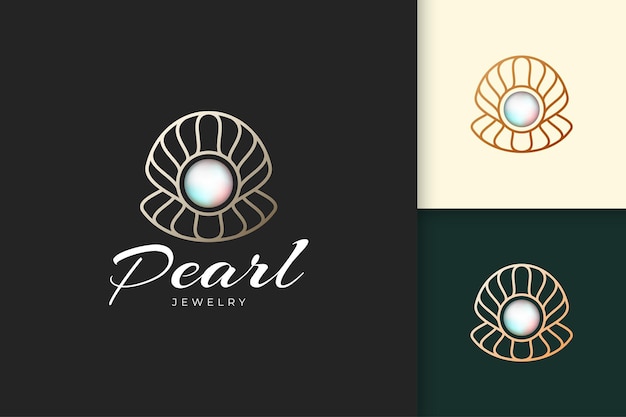 Pearl or jewelry logo in luxury and elegant fit for beauty or cosmetic industry