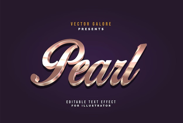 Pearl Luxury Metal Editable Text Effect for Illustrator