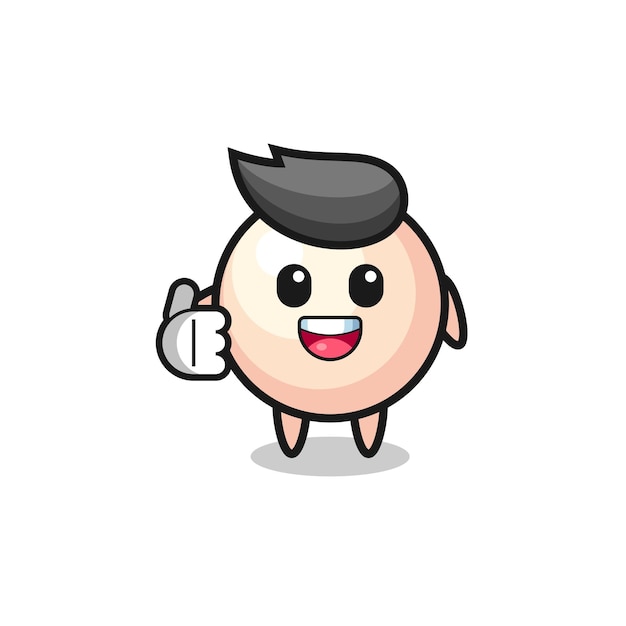 Pearl mascot doing thumbs up gesture cute design