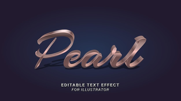 Vector pearl metal editable text effect for illustrator