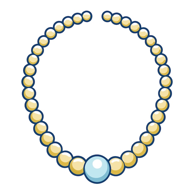 Pearl necklace clip art and Vector Design With a White Background