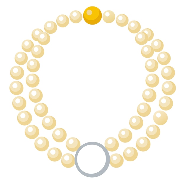 Pearl necklace clip art and Vector Design With a White Background