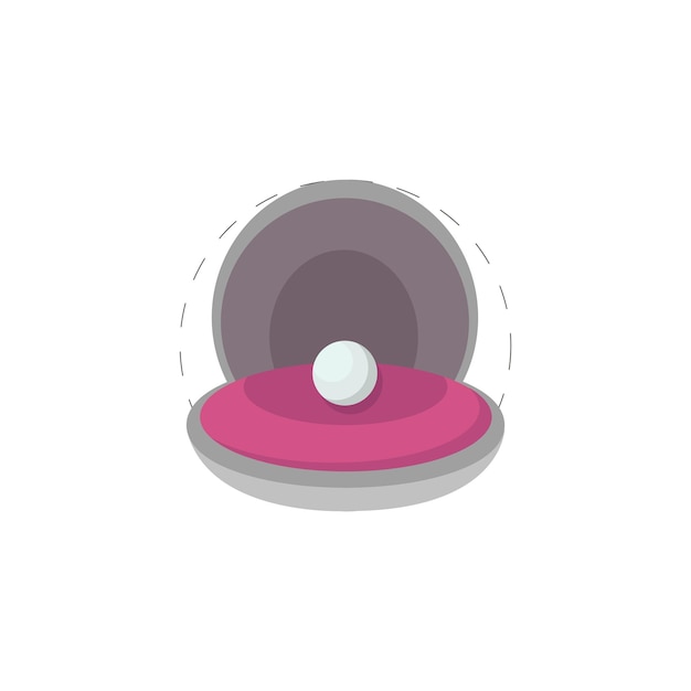 Pearl in a shell colorful vector flat icon