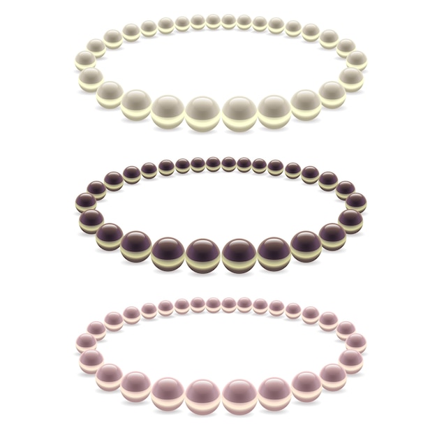 Pearls Bead Decoration Set. Womens Jewelry. 