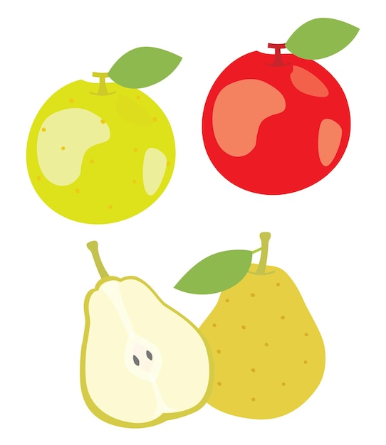 Pears and an apple of the autumn fruit