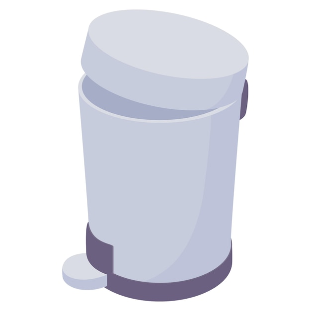 Pedal dust bin icon in cartoon style on a white background