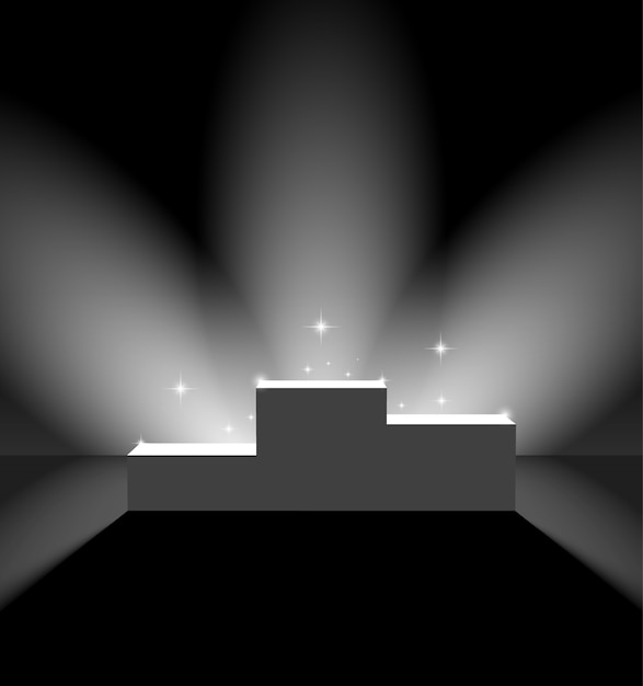 Vector pedestal with flares on the stage