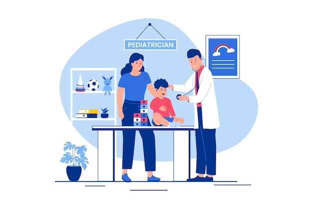 Vector pediatrician concept illustration