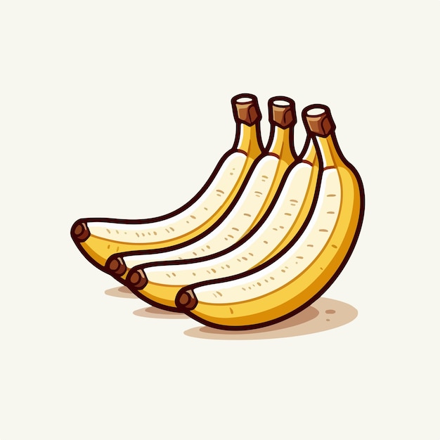 peeled banana in a simple cartoon vector style on a plain white background