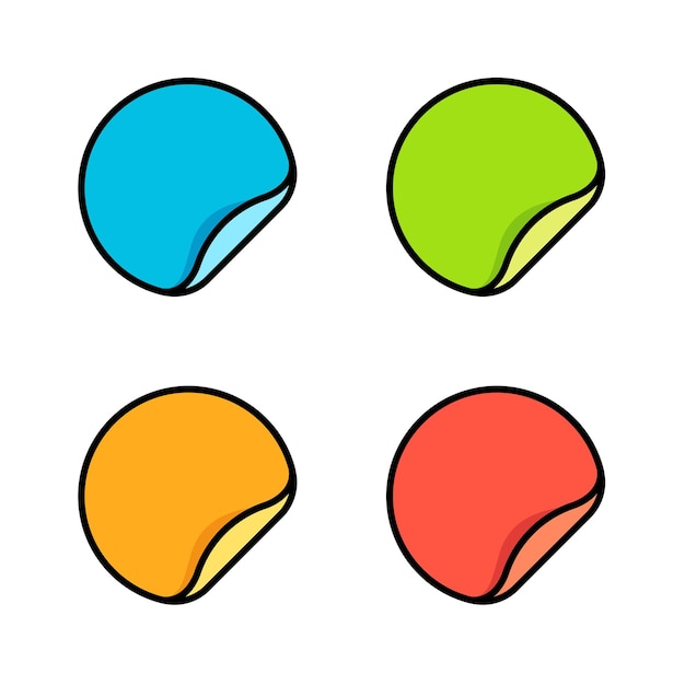 Peeled Round Flat Design Stickers