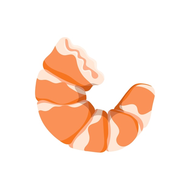 Peeled shrimp icon Cartoon shrimp without shell pink