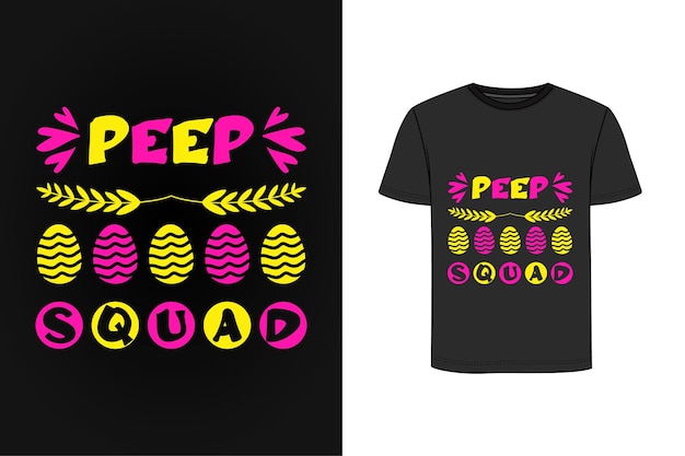 Peep squad t shirt design premium vector