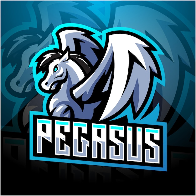 Pegasus esport mascot logo design