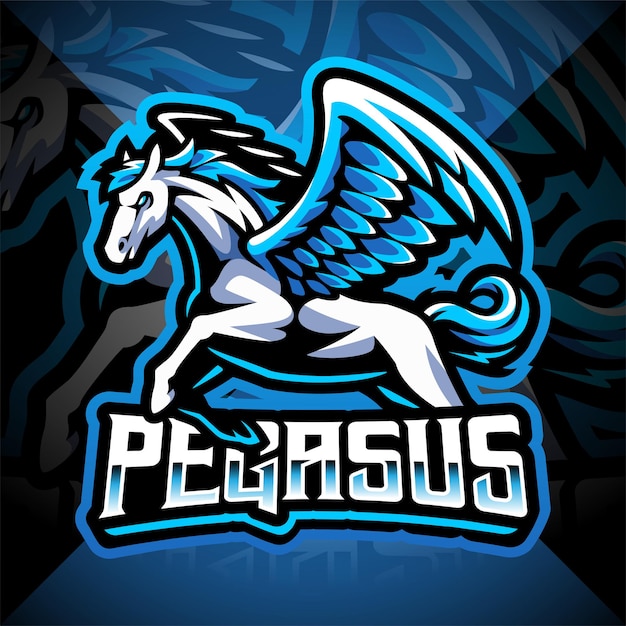 Pegasus esport mascot logo design