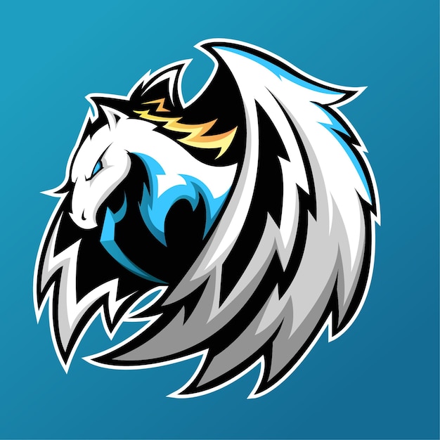 Pegasus esport mascot logo design