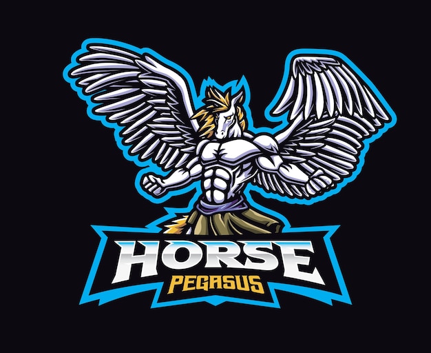 Pegasus man mascot logo design