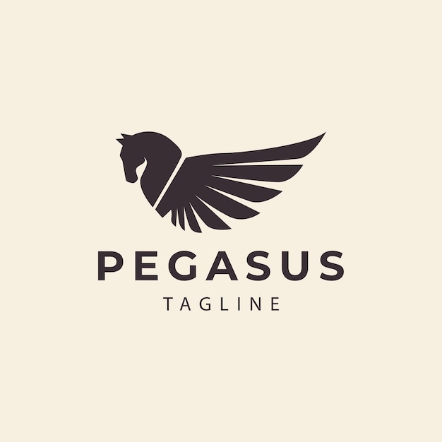 Pegasus winged horse logo vector icon symbol design