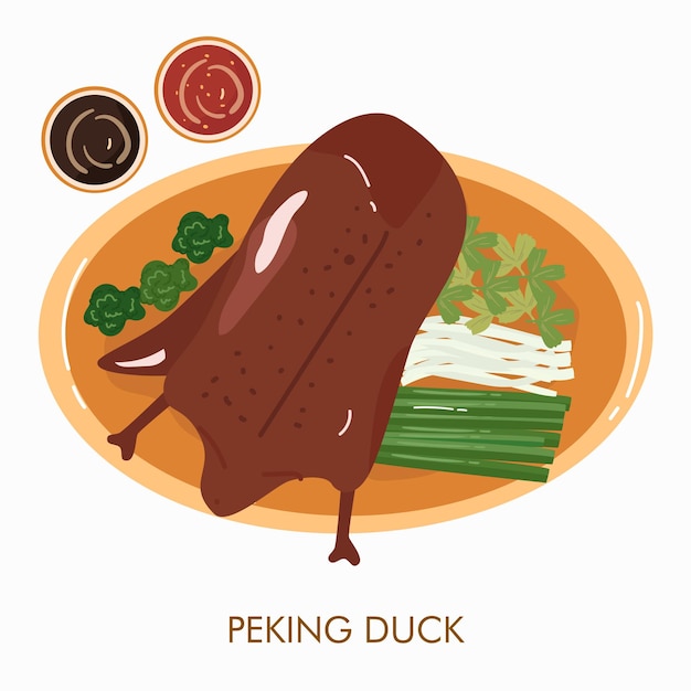 Peking duck, asian food vector illustration