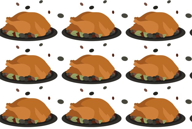 Peking Duck Chinese cuisine Seamless pattern in vector Asian cuisine