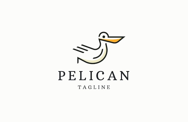 Pelican bird logo icon design template flat vector illustration