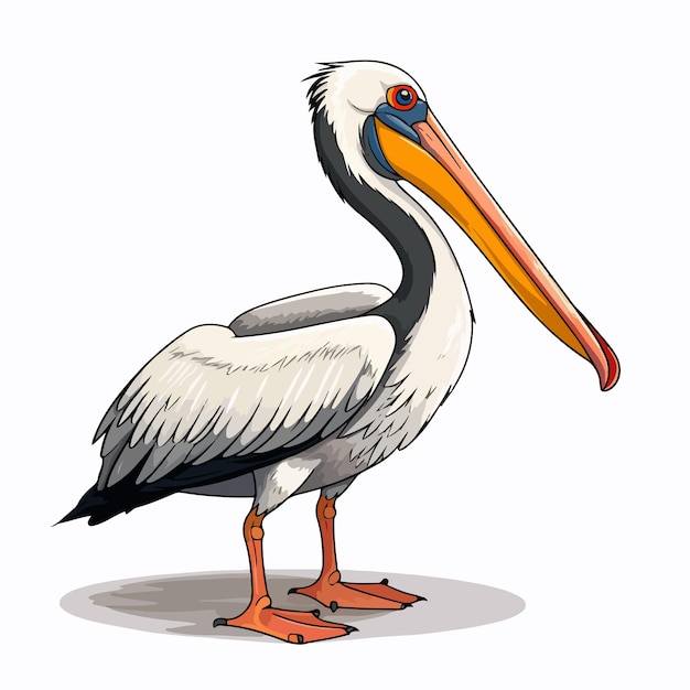 Pelican Cartoon Sketch Vector Illustration