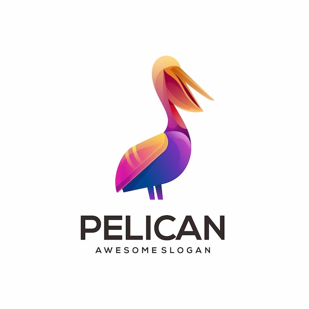 Pelican colorful gradient design logo