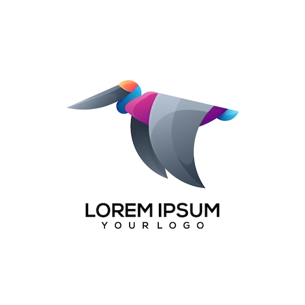 Pelican colorful logo illustration