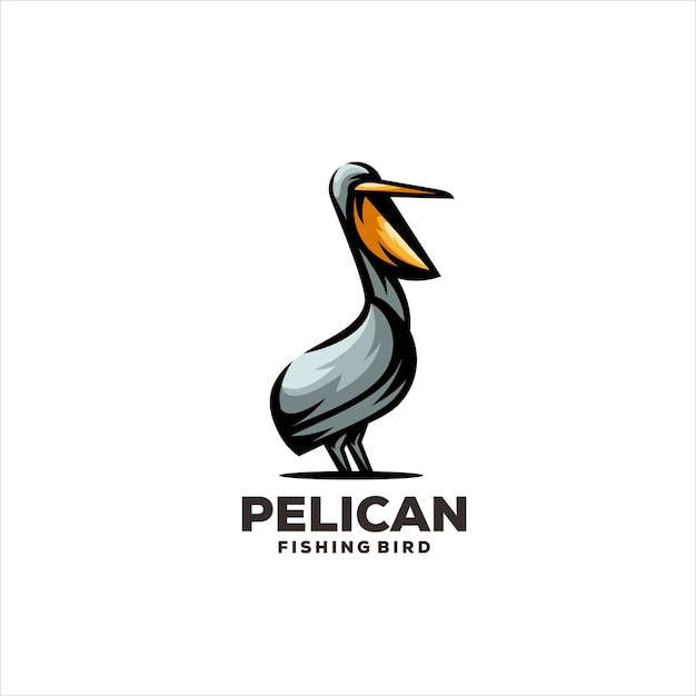 Pelican illustration mascot logo design