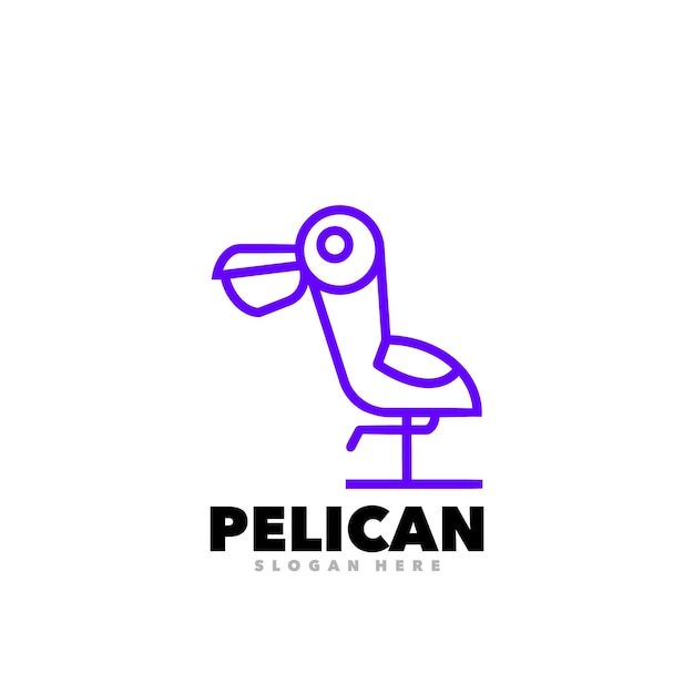 Pelican line art logo design