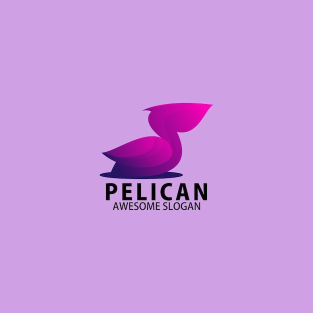 pelican logo design gradient colorful