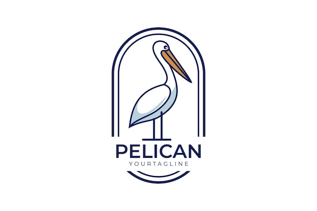 Pelican logo illustration vector template