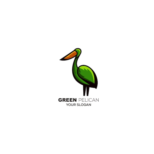 Pelican logo vector design template colorful