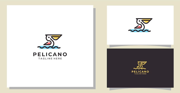 pelican monoline logo design template